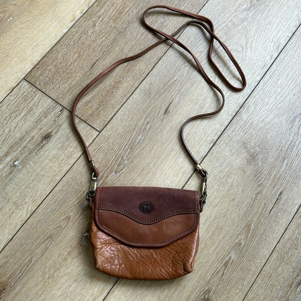 Vintage Harness USA Small Leather Crossbody Purse Bag
